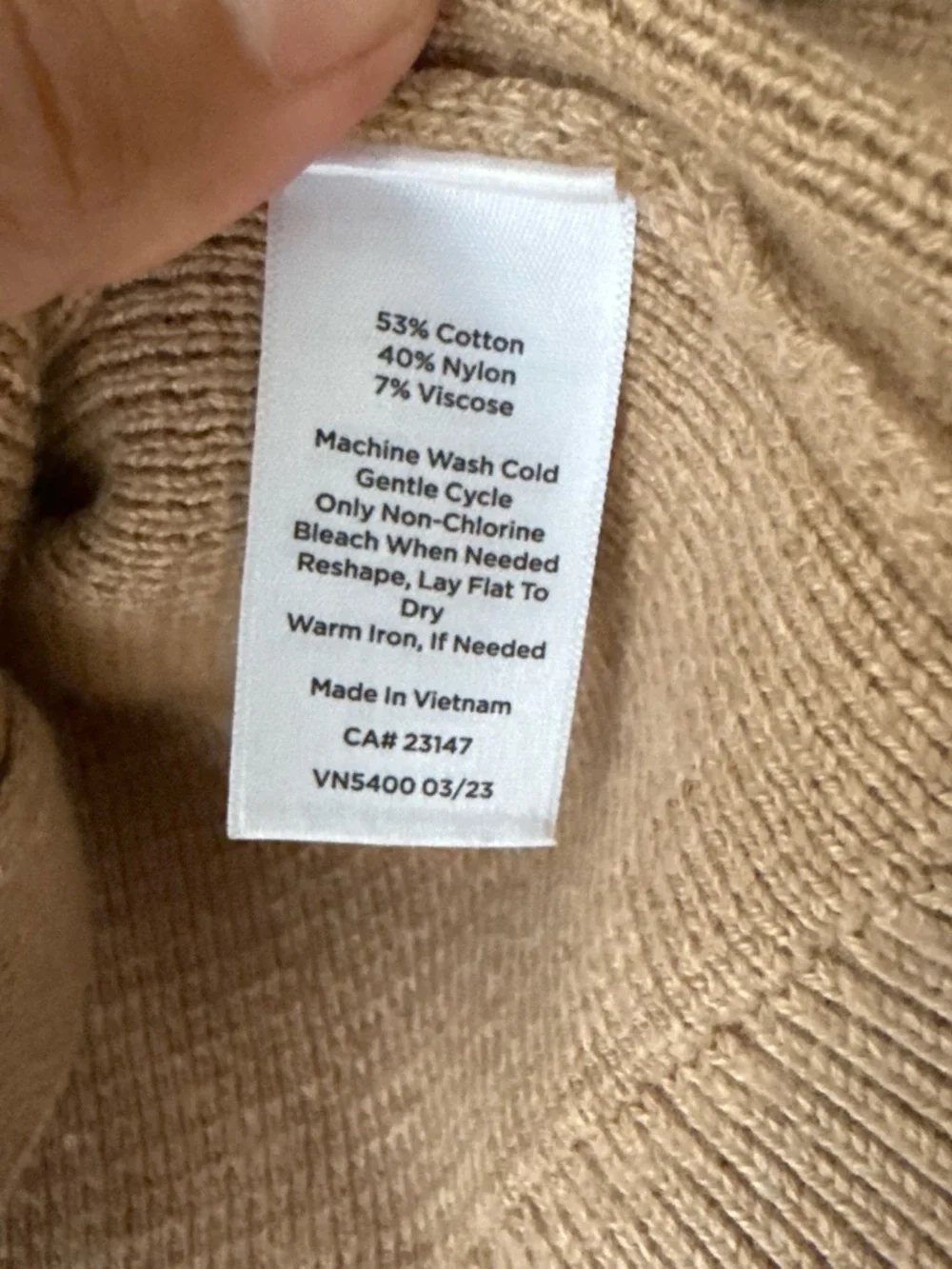 Talbots Camel Tan Collared Button-Up Cardigan Sweater with Pockets - Picture 3 of 5